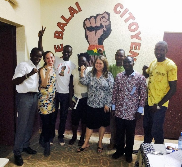 Ouagadougou, Burkino Faso with Le Balai Citoyen Movement Members and Yves and Roger from Amnesty International, Amber, ICNC, Katherine