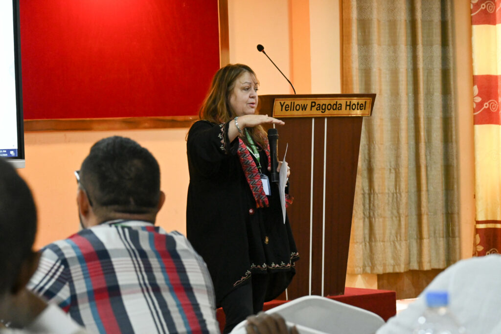 Katherine Hughes Fraitekh speaking at IAC Nepal